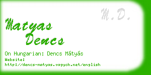 matyas dencs business card