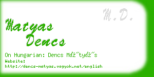 matyas dencs business card